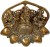 dreamkraft white metal gold plated laxmi ganesh saraswati idol decorative showpiece  -  24 cm(silve