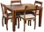 saffron art natalie sheesham solid wood 4 seater dining set(finish color - walnut)