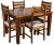 saffron art solid wood 4 seater dining set(finish color - walnut)