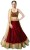 rainbow creation embroidered semi stitched lehenga, choli and dupatta set(maroon, beige)