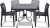 supreme black plastic table & chair set(finish color - black)
