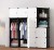 house of quirk plastic portable wardrobe storage organizer, white (14cube+2hanger+2open_cab_whii) p