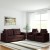 westido fabric 3 + 1 + 1 brown sofa set