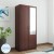 hometown allen engineered wood 2 door wardrobe(finish color - walnut, mirror included)