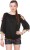 myshka casual 34th sleeve solid womens black top