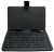 RHONNIUM � 7 Tablet Stand with USB Keyboard - Black Faux Leather Carrying Case Wired USB Tablet K