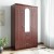 woodness naples engineered wood 3 door wardrobe(finish color - brown, mirror included)