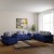 bharat lifestyle alisa fabric 3 + 2 + 1 blue sofa set