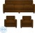 gioteak slovenia fabric 3 + 1 + 1 brown sofa set