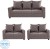 gioteak canberra fabric 3 + 2 + 2 brown sofa set