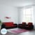 bharat lifestyle quatra fabric 3 + 1 + 1 red & black sofa set