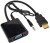 AlexVyan  TV-out Cable Black HDMI Male To VGA Female 1080P HD [ With Aux ]Video and Audio Converter