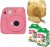 fujifilm mini 9 pink with maps case and 40 shots instant camera(pink)