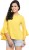 serein formal bell sleeve solid women yellow top