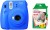 fujifilm instax mini 9 cobalt blue with 20 shots film instant camera(blue)