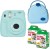fujifilm mini 9 ice blue with blue shell bag and 40 shots instant camera(blue)