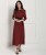 sassafras women maxi maroon dress SFDRSS1058