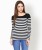 miss chase casual full sleeve striped women black, white top