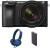 sony alpha ilce-6500m (with headphone & powerbank) mirrorless camera body with 18 - 135 mm zoom