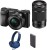 sony alpha ilce-6000y (with headphone & powerbank) mirrorless camera body with dual lens : 16-5