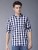 highlander men checkered casual white, blue shirt HLSH009539 NAVY BLUE/WHITE