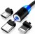 Lowfe Magnetic USB 360 Degree Rotation 3 in 1 Fast Charging Data Cable Compatible with All iPhone &