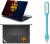 Namo Arts Laptop Skins with Track Pad Skin and USB Led Light LISLEDHQ1053 Combo Set(Multicolor)