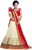 ganga fashion embroidered lehenga, choli and dupatta set(white, red)