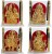 art n hub set of 4 idol god shiv parivar/maa durga/radha krishna/sarswati decorative showpiece  -  