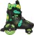 nivia junior quad roller skates - size 13-2.5(black, green)
