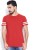 hubberholme solid men round neck red t-shirt HUBPC011B