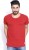 hubberholme solid men scoop neck red t-shirt HUBPC003A