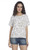 vero moda casual short sleeve printed women green, white top