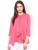 rare casual 3/4 sleeve solid women pink top