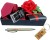 tied ribbons artificial flower gift set