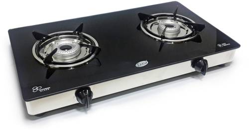 Glen Stainless Steel Glass Manual Gas Stove 2 Burners Price In
