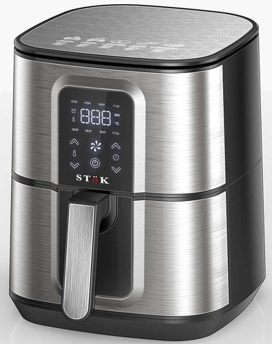 Stok Air Fryer Max LED Digital Touchscreen with 8 Presets,6.5 Liter 1800-Watt Electric Hot Air Fryers Oven & Oil-Less Cooker for Roasting,29 Recipes in one Book and Metal Grill Free in Box Package Air Fryer 6.5 L
