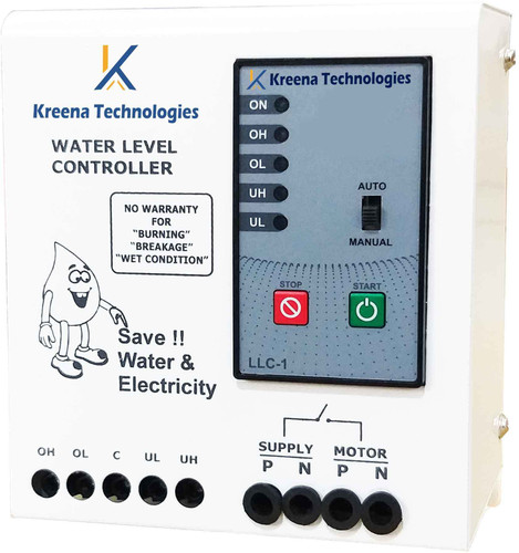 kreena technologies Micro controller based Fully Automatic Water Level Controller and Indicators For Up and Down Tank With 6 Sensors Wired Sensor Security System