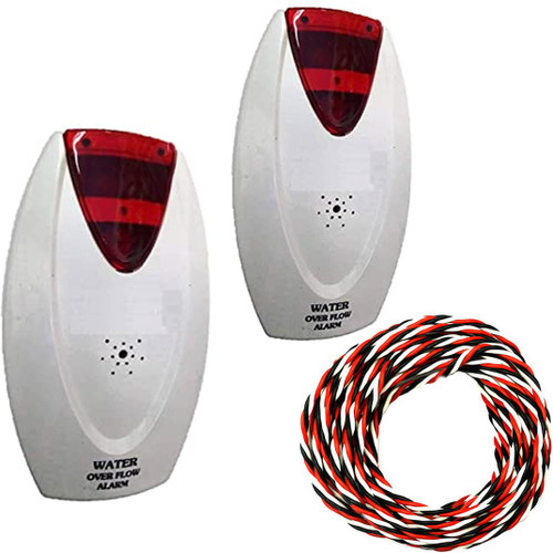CraftQua Water Tank Overflow Alarm Sound High Quality with 15mtr Wire ( Pack of 2 ) DIY Wired Sensor Security System