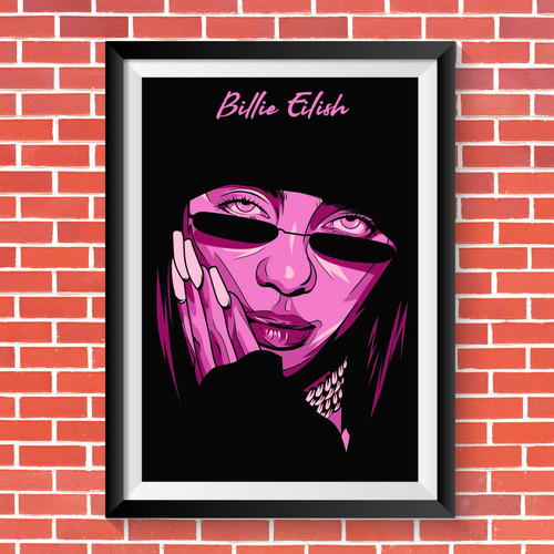 Billie Eilish Poster With Frame For Home Decor Fine Art Print