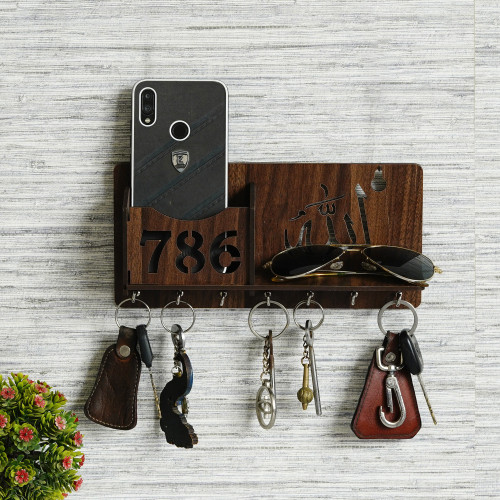CAPIO ART 786 ALLAH KEY HOLDER Wood Key Holder