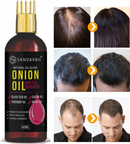 Sandarbh Onion Hair Oil 7 Oils In One Non Sticky Hair Oil WITH COMB APPLICATOR - Hair Oil