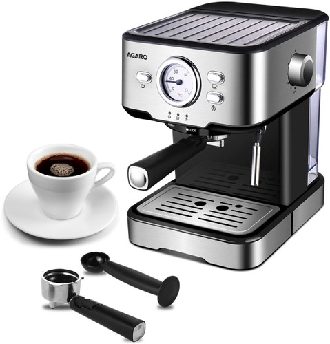 AGARO Imperial Espresso Coffee Maker, Coffee Machine, 15 Bars, 6 Cups Coffee Maker Silver