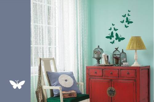 Asian Paints Wall Stories Butterfly Diy Stencil Kit Green 9294