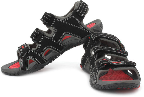 sparx red black sandals
