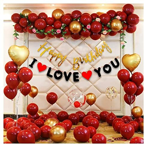 PARTY MIDLINKERZ Printed Happy Birthday Decoration kit Combo - 61 Pcs for Birthday Decor