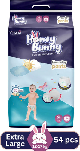 HONEY BUNNY Baby Diaper Pants with bubble top sheet| Extra Soft | 12 Hour protection - XL