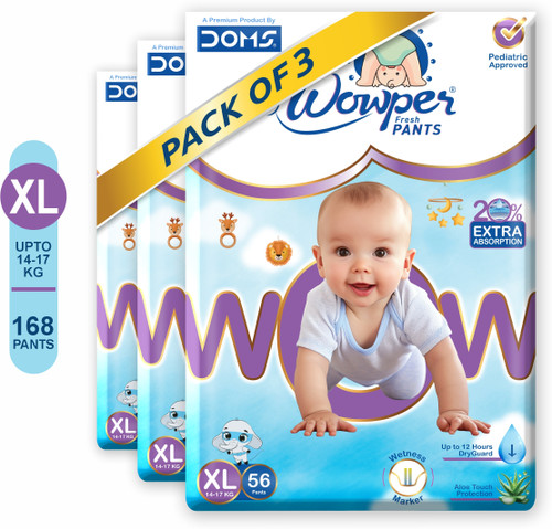 Wowper Baby Diapers Pants | up to 12 hrs Absorption | 14-17 Kg | Soft & Comfortable - XL