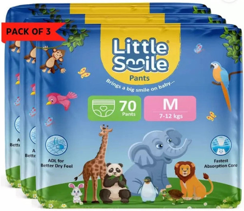 Little Smile Better Dry Feel Baby Diaper Pants | Pack of 3 - M