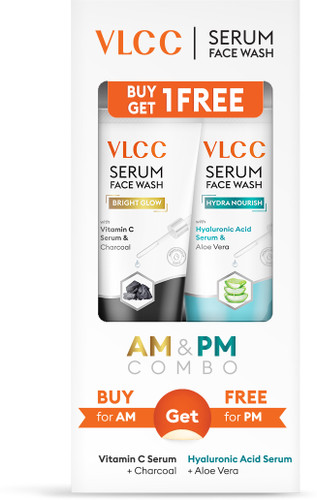 VLCC VitaminC & Charcoal Serum Facewash for OilControl & Free Hyalu Acid & Aloe Vera Men & Women All Skin Types Face Wash 300 ml